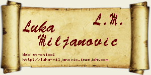 Luka Miljanović vizit kartica